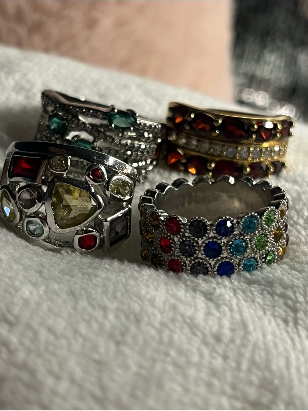 Multicolor Gemstone Stackable Rings - Women Jewelry